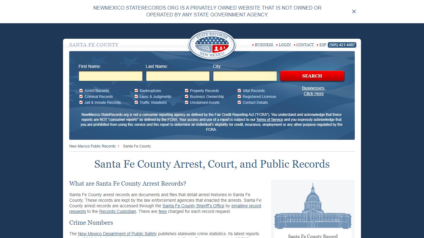 Santa Fe County Arrest, Court, and Public Records