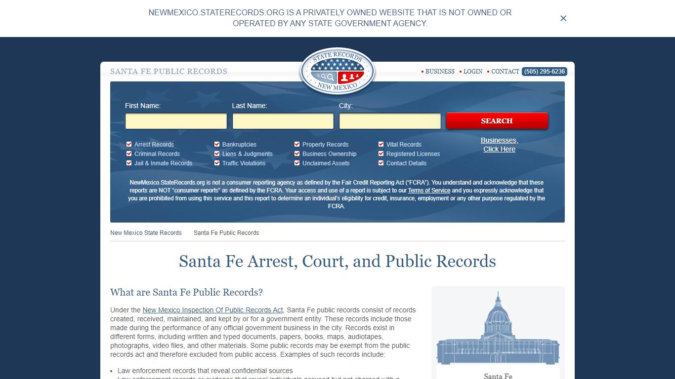 Santa Fe Arrest and Public Records | New Mexico.StateRecords.org